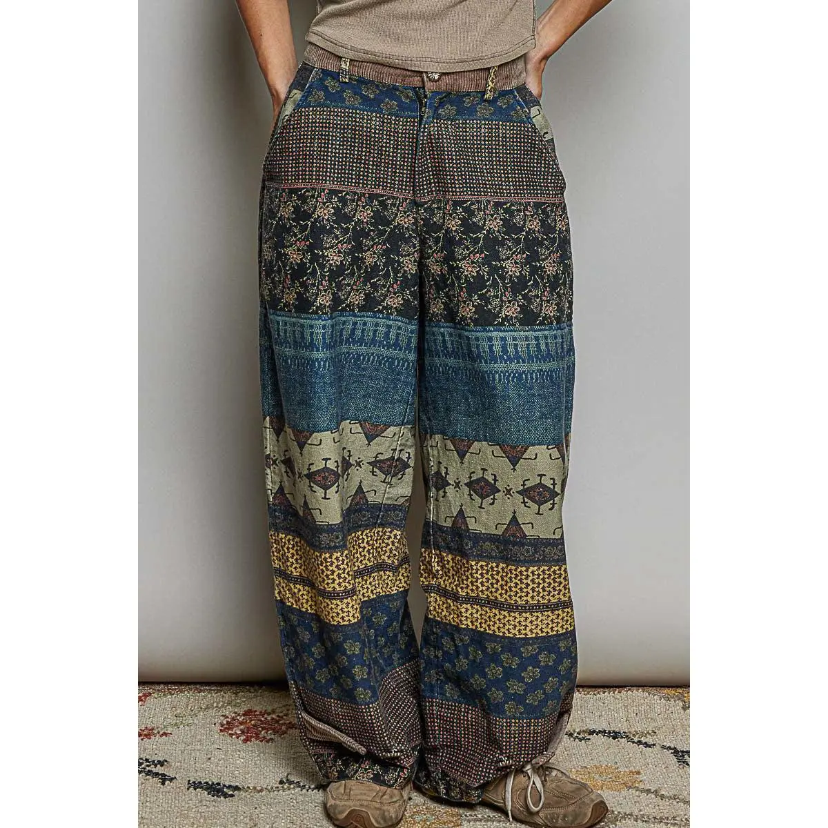 Camila Patterned Print Pants, Bottoms, Baggy