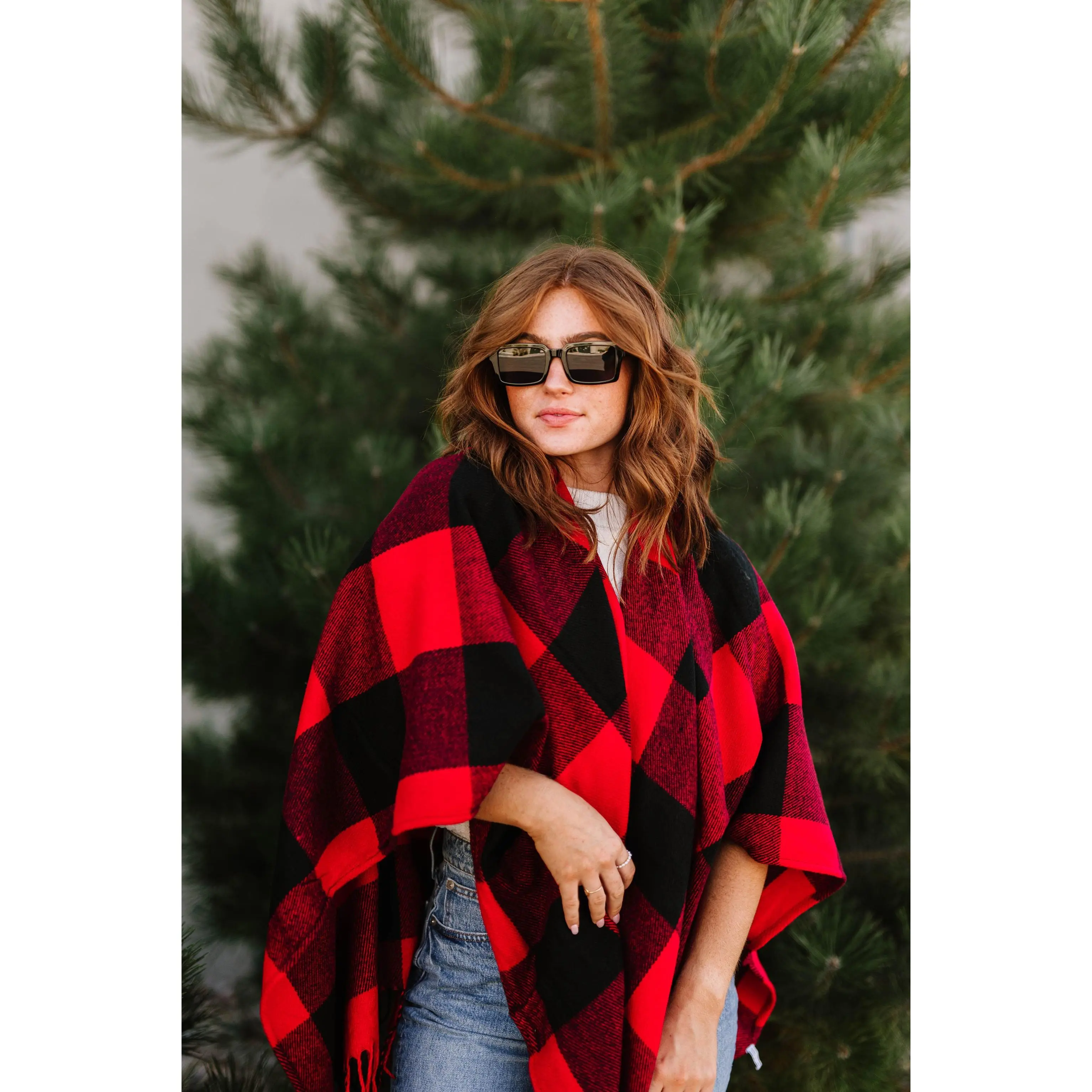 Sorrell Buffalo Plaid Poncho - Final Sale