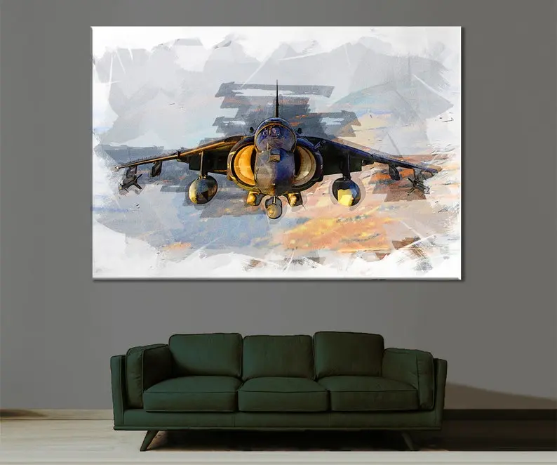 AV-8B Harrier II Aviation Poster, Military Jet Decor, Airplane Wall Art, Gifts For Dad & Aviation Enthusiasts
