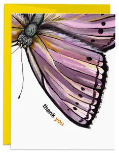 Purple Butterfly Thank You Card