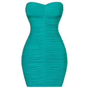 Romma Tube Teal Mini Dress