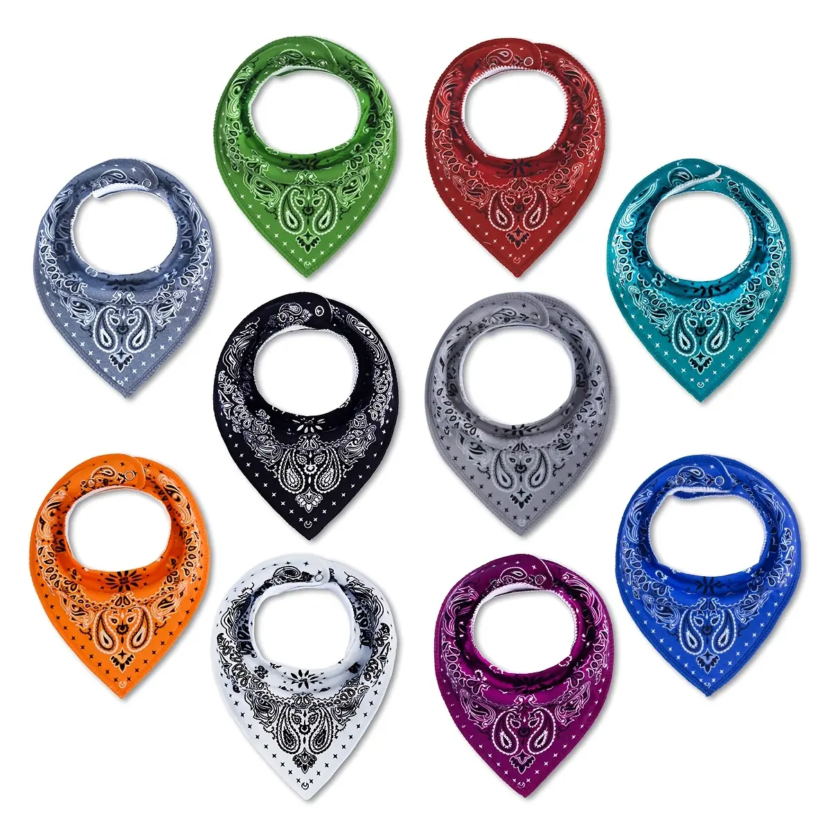 10 Pack Baby Bandana Bibs with Pocket – Soft Absorbent & Breathable Adjustable Bibs, Floral Drool Bibs for Boys & Girls, Teething & Feeding Infant Essentials Organic Cotton Set