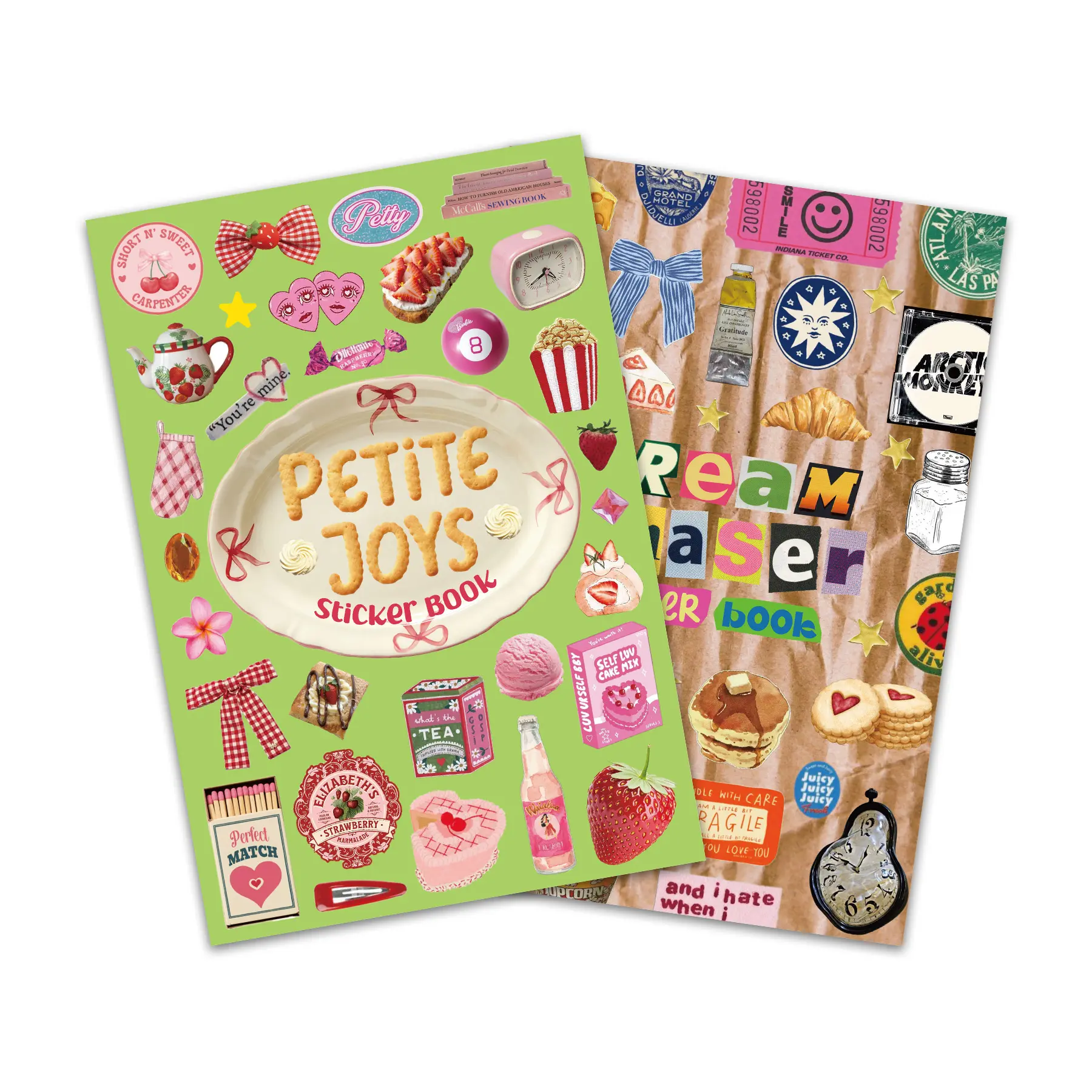 2-in-1 Scrapbooking Supplies Sticker Album Set - American Retro & Sweetheart Aesthetic Stickers, Journaling & Crafts Romantic Illustrations for DIY Projects