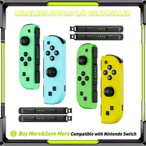 Wireless Joypad L/R Controller for Nintendo Switch Green/Yellow Ergonomic Dual Vibration Motion Bluetooth Console Game Controllers