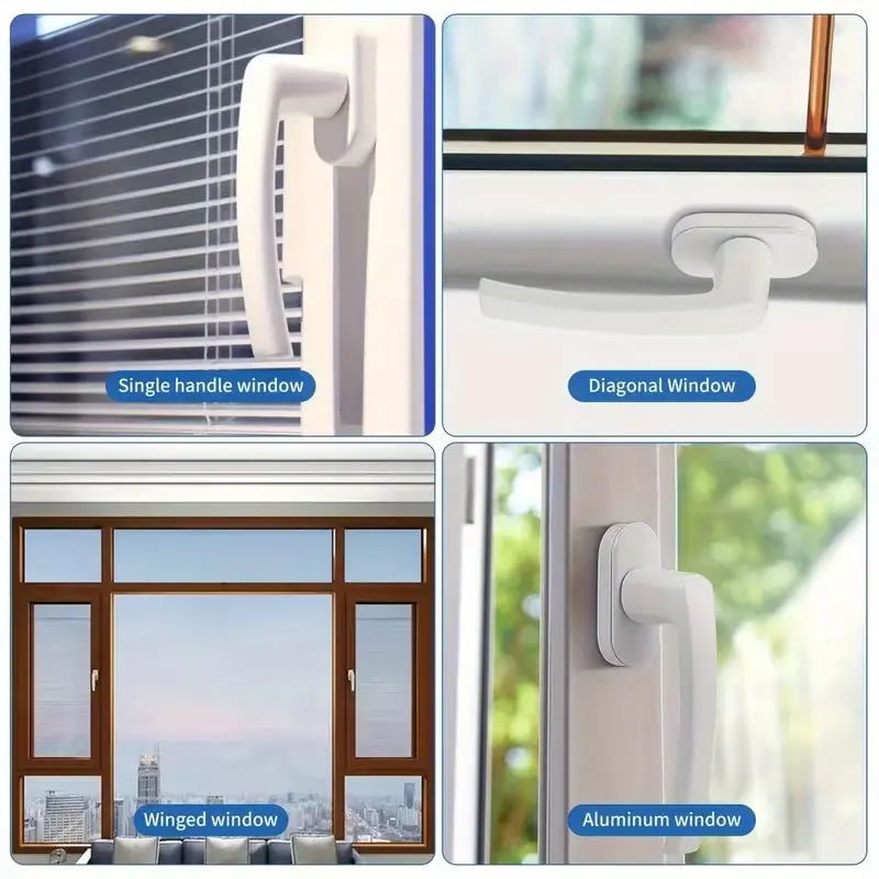 Universal Metal Double Glazed Window Handle, Right or Left Hand Safety Casement Window, Includes Fixing Screw, 1/2/4pcs