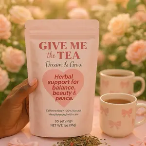 Give Me The Tea Dream & Grow Herbal Tea for Hormonal Balance Mood Stability & Hair Health Caffeine-Free 30 Servings USA Made Natural Beverage