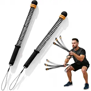 Cordless Heavy Resistance Battle Ropes - Silent, No-Jump Full-Body Fitness Equipment with Adjustable Performance Upgrade Kit Hand Grip Strengthener for HIIT Training, Home Gym Workouts, Workout