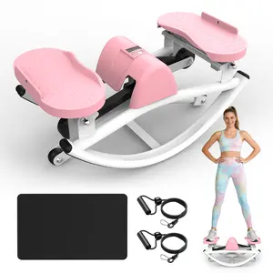 [SAYGOGO]Lateral Stepper for Exercise-Rocking Stepper Machine with Resistance Bands & Anti-Slip Mat and LCD Monitor, Professional Stair Stepper for Home Workout 330LBS Capacity Home Gym Equipment