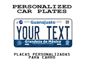Personalized GUANAJUATO Car Plate - Decorative Aluminum Plate with High-Gloss Finish, Standard 6"x12"