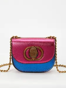 Elegant Vintage Mini Shoulder Bag, High-Quality PU Leather Crossbody Chain Strap Feature Purse, Stylish Colorblock Design for Women