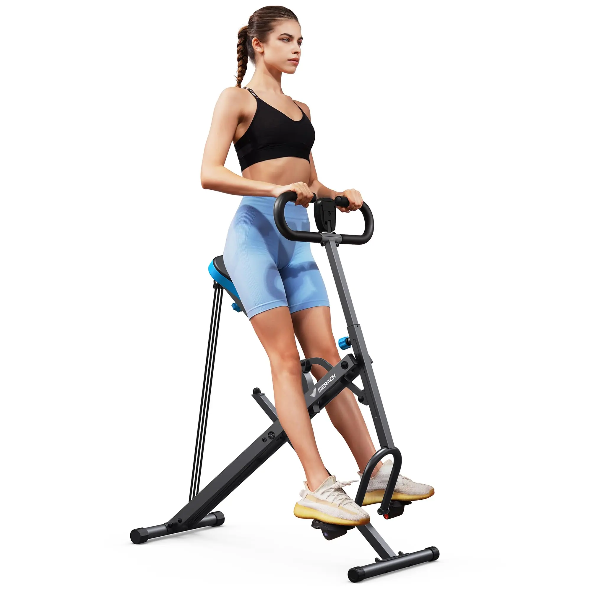 MERACH Squat Machine, 2 in 1 Squat Rowing Machine, Easy Setup & Foldable Exercise Equipment, Glute Trainer Machine,Glutes & Leg Home Workout , Machine Adjustable Stair Stepper, affordable gym, adjustable workout equipment, Christmas gift