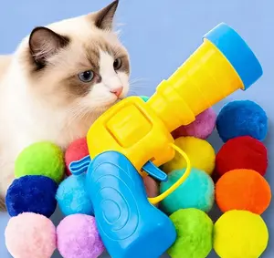 21Pcs Cat Ball Toy Launcher Gun,Cat Balls Fetch Toy,20Pcs Plush Fuzzy Balls Launcher Cat Toy for Cats with 1 Gun,Funny Interactive Cat Toys for Bored Indoor Adult Cats,Cute Kitten Kitty Toys