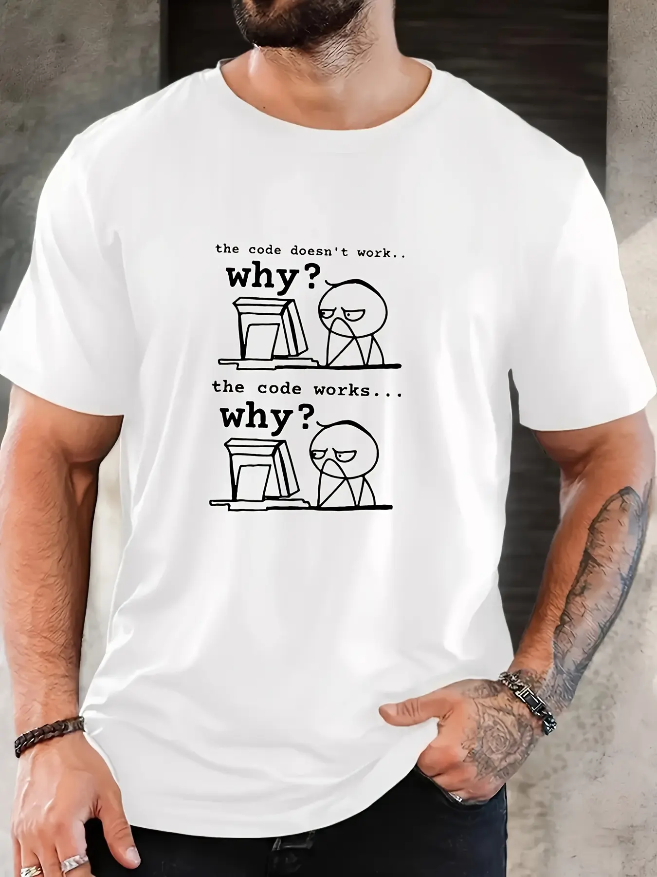 Men's Funny Programmer T-Shirt - _Code Is Okay--Wh