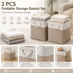 4 Large Foldable Storage Boxes, Foldable Organizer, HomeWardrobeClothesandQuiltOrganizingBaskets, Large Capacity Packing Bags - Heavy-Duty Fabric, Space-Saving Foldable Design, Suitable for Wardrobes, Under Beds - Easy to Clean for Clothes and Toy Storage