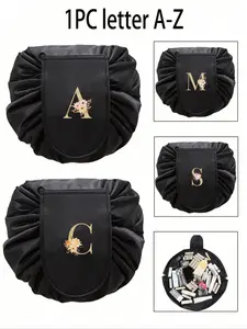Women's Fashion Drawstring Makeup Bag, Make Up Storage, Large Capacity Portable Cosmetic Pouch, Beauty Storage Pouch, Flower Pattern Travel Makeup Bags Organizers Bath Jewelry Bag