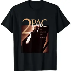 100%25 Cotton TUPAC SHAKUR Me Against The World Unisex Adult Black Cotton 100%25 Short Sleeve Classic Fit T-Shirt Small