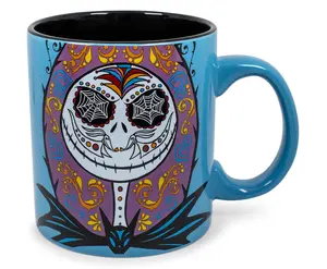 Nightmare Before Christmas Jack & Sally Day of the Dead Ceramic Mug | 20 Ounces