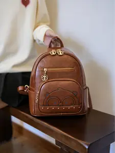 New Women's Dual Shoulder Bag Large Capacity Fashion Casual Backpack Cartoon Bear Travel Single Shoulder Bag, Stylish and Versatile