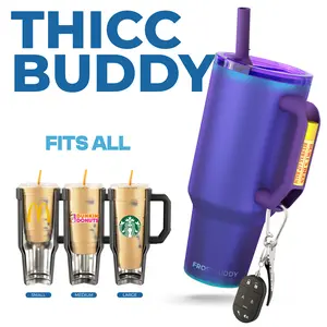 Thicc Buddy - Leak Proof - Double Wall Vacuum Sealed Tumbler - Handle Fits Lip Balm & Keys - Drinkware