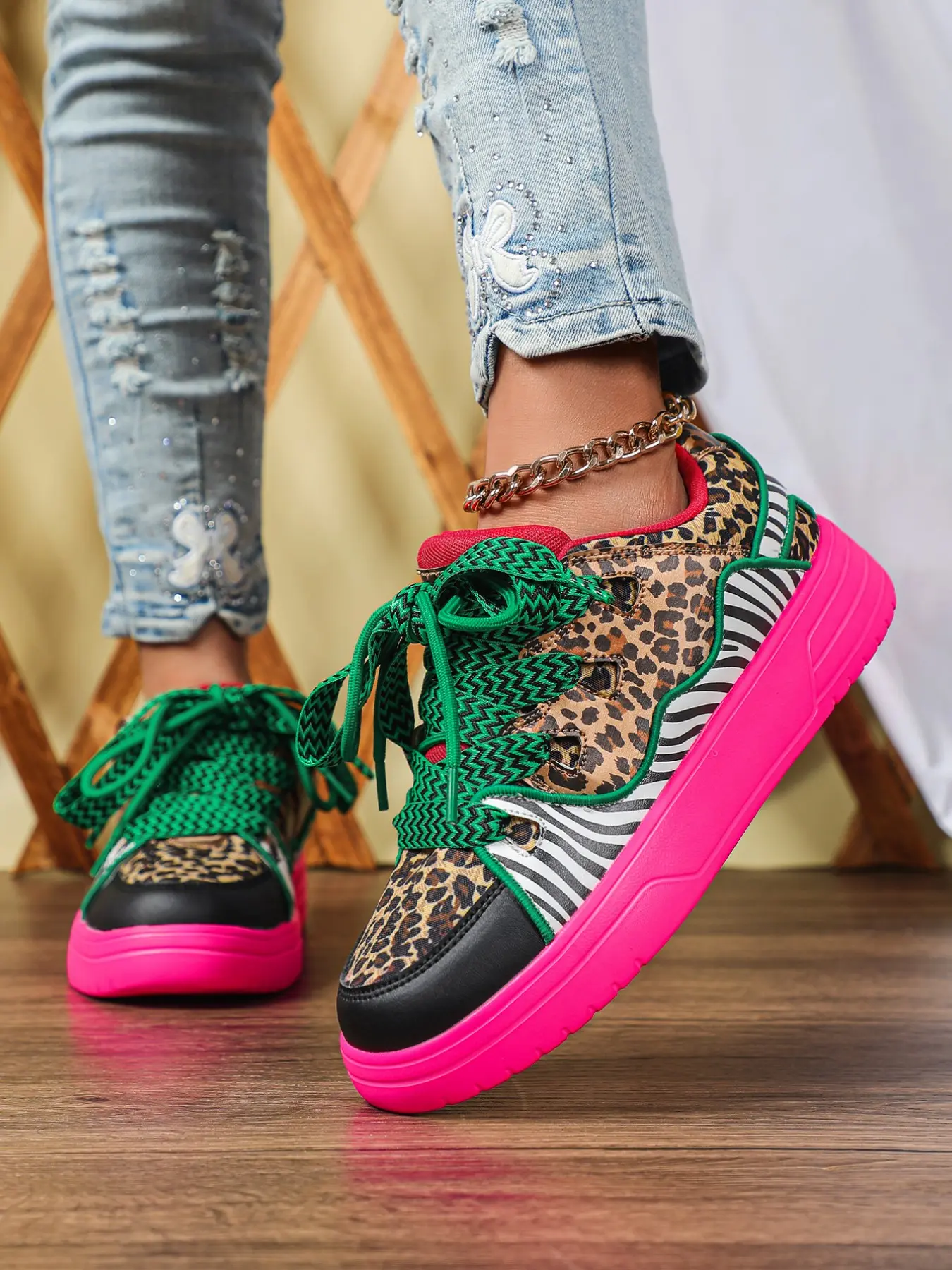 New Trendy Leopard Print Women's Casual Sneakers, Comfortable Breathable Low Top Skate Shoes, Perfect for Parties, Travel, Daily Wear, Fashionable Versatile Sneakers, Lowtop Casual Sneaker