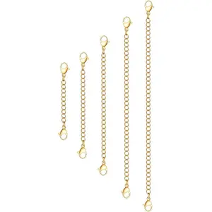 5 count  Stainless Steel Necklace Extender Chain Necklace Extenders for Bracelet Anklet Stainless Steel Chain Extenders for  Making (2in 3in 4in 5in 6in)