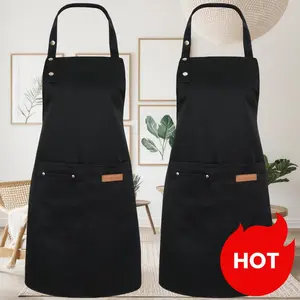 2 Piece Unisex Apron Set, Waterproof with 3 Pockets, Adjustable for Cooking Baking BBQ Crafts, Men Women Kitchen Wear, Kitchen Cooking Aprons