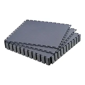 【Summervibes】VEVOR Garage Floor Tiles Interlocking, 16 Pack 20.2 x 20.2 x 0.2 in Interlocking Modular Garage Flooring Tiles, Diamond Plate Slip-Resistant PVC Mats for Workshop,Warehouse,Tool Room, Graphite Gray