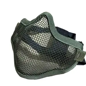 Double Belt Steel Wire Half Face Mask Camouflage Protective Gear for Outdoor Sports CS Training