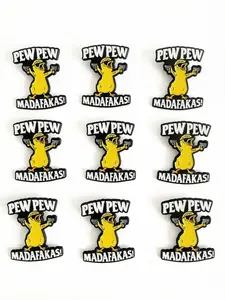 9-Pack Pew Pew Madafakas Duck Enamel Pins, Fun Cartoon Letter Brooches, Fashionable Lapel Pins for Backpacks, Hats, Coats, Unique Gifts, Fashion Accessory