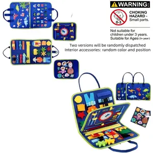 Dinosaur World Felt Handbag Book, 1 Set Early Development Activity Toy, DIY Educational Toy Material, Animals