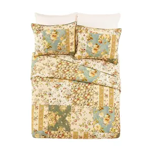 Modern Heirloom Floral Patch 3-PC Full/Queen Quilt Set