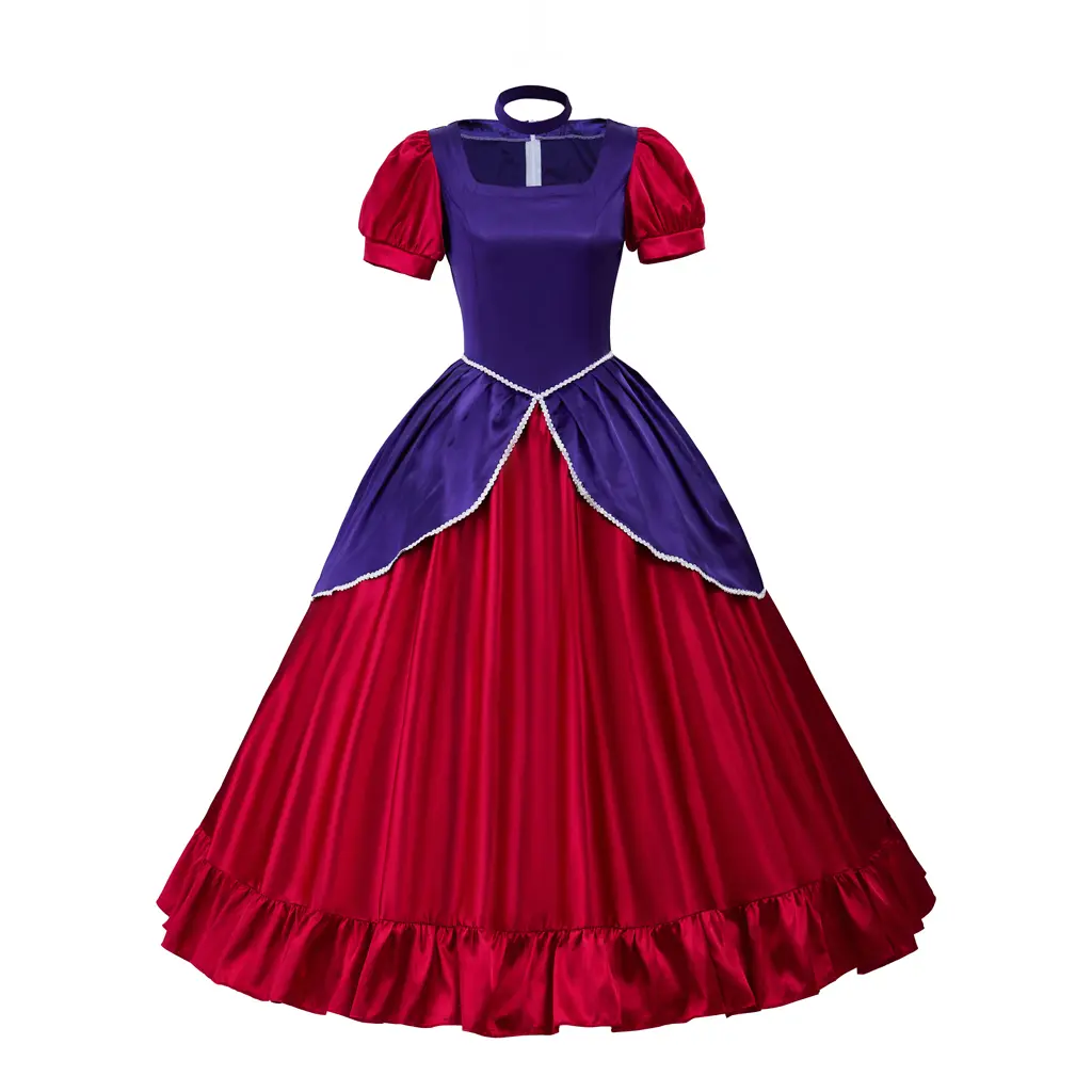 Elegant Step Sister Cosplay Costume, Women's Fitted Sister Anastacia Princess Gown with Accessories for Halloween Carnival, Square Neck, Lace Up, Polyester Woven, Includes Accessories, Accessory Kit, All Seasons