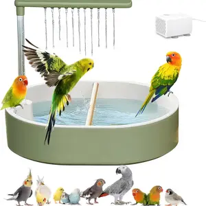 Parrot Shower, Automatic Parrot Bird Bath with Pump, Circulating Shower Fountain with Faucet, Indoor Parrot Bathtub for Budgies, Cockatiels, Lovebirds, Conures & African Grey Parrots, Parakeet Bird Bath, Bird Supplies