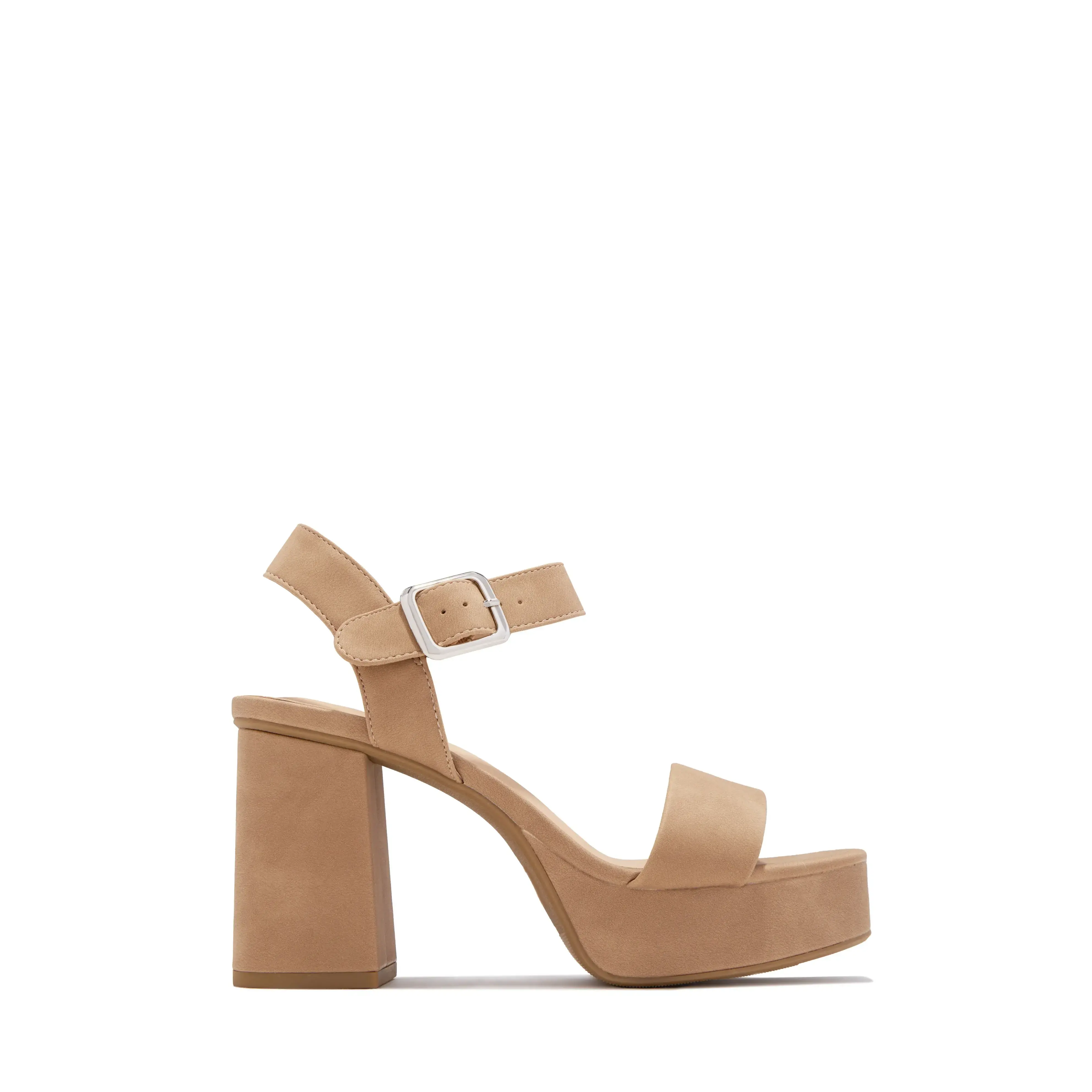 Cecilia Platform Chunky Heels - Nude
