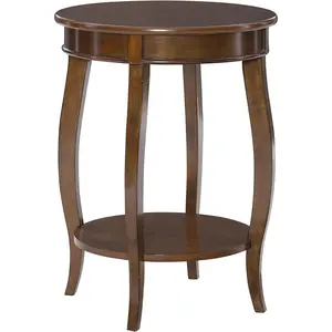 Furniture Powell Hazelnut Round Shelf Table, 18" L x 18" W x 24" H