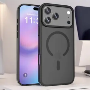 Suitable for iPhone 17 Pro Max Skin Feel Phone Case 17 Air Semi-Transparent Matte Strong Magnetic Magsafe Protective Cover