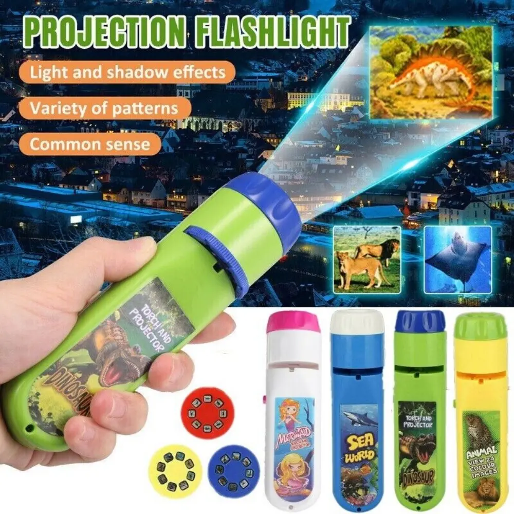STONESTAR Torch Night Projector Light - Unisex Educational Science & Tech Toy with Projection Patterns, Learning Play Features for 2-10 Year Old Kids, Christmas/Sea World/Outer Space Themes, Dinosaur