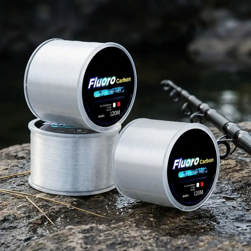 Fluorocarbon Coated High Sensitivity Carbon Fiber Fishing Leader Line, 120m Sinking, 0.20-0.60mm, 7-45lb Test, Saltwater Freshwater Lure Fishing, Long Cast Durable High Strength Tackle