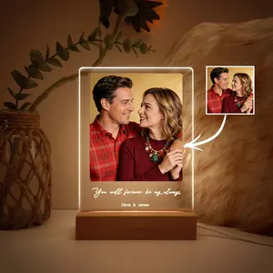 Custom Music Photo Plaque Personalized Album Cover Song Plaque Music Picture Frame Night Lamp for Valentine's Day & Christmas Gifts for Her Him Couple Home Decor Light Signs