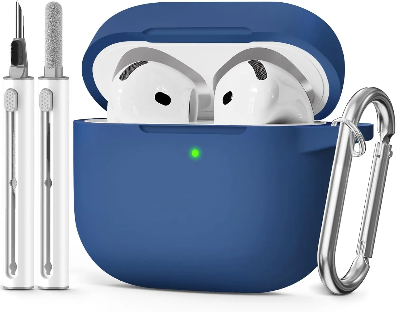 Soft Silicone AirPods 4 Case 2024 with Cleaner Kit, Shockproof Cover with Keychain, Women's Accessories for Apple AirPods 4th Generation