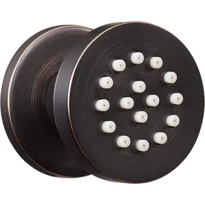 Solid Brass Body Spray Shower Jet - Round Massage Side Sprayer Spa System Shower Set Adjustable Wall Mounted, Oil Rubbed Bronze Finish