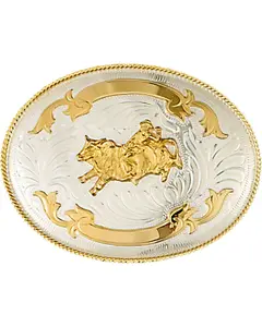 Western Express Men's Silver Bullrider Trophy Belt Buckle - Fr-837