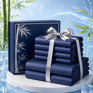 MOXHOMO Extra Deep Pocket Bamboo Sheets - 6 Pcs Breathable & Cooling Bamboo Bed Sheet Set, Hotel Luxury Fitted Sheet Set, Soft Wrinkle-Free & Machine Washable For Extra Deep Mattresses, Room Decor, Full/Queen/King Size Sheet & Pillowcase Sets