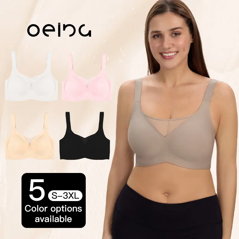 OEING Jelly Wireless Bras for Women Comfortable Seamless Push Up Bralettes Deep V Everyday Wear Model #618 Casual Chic Essential Fit S-3XL - Style