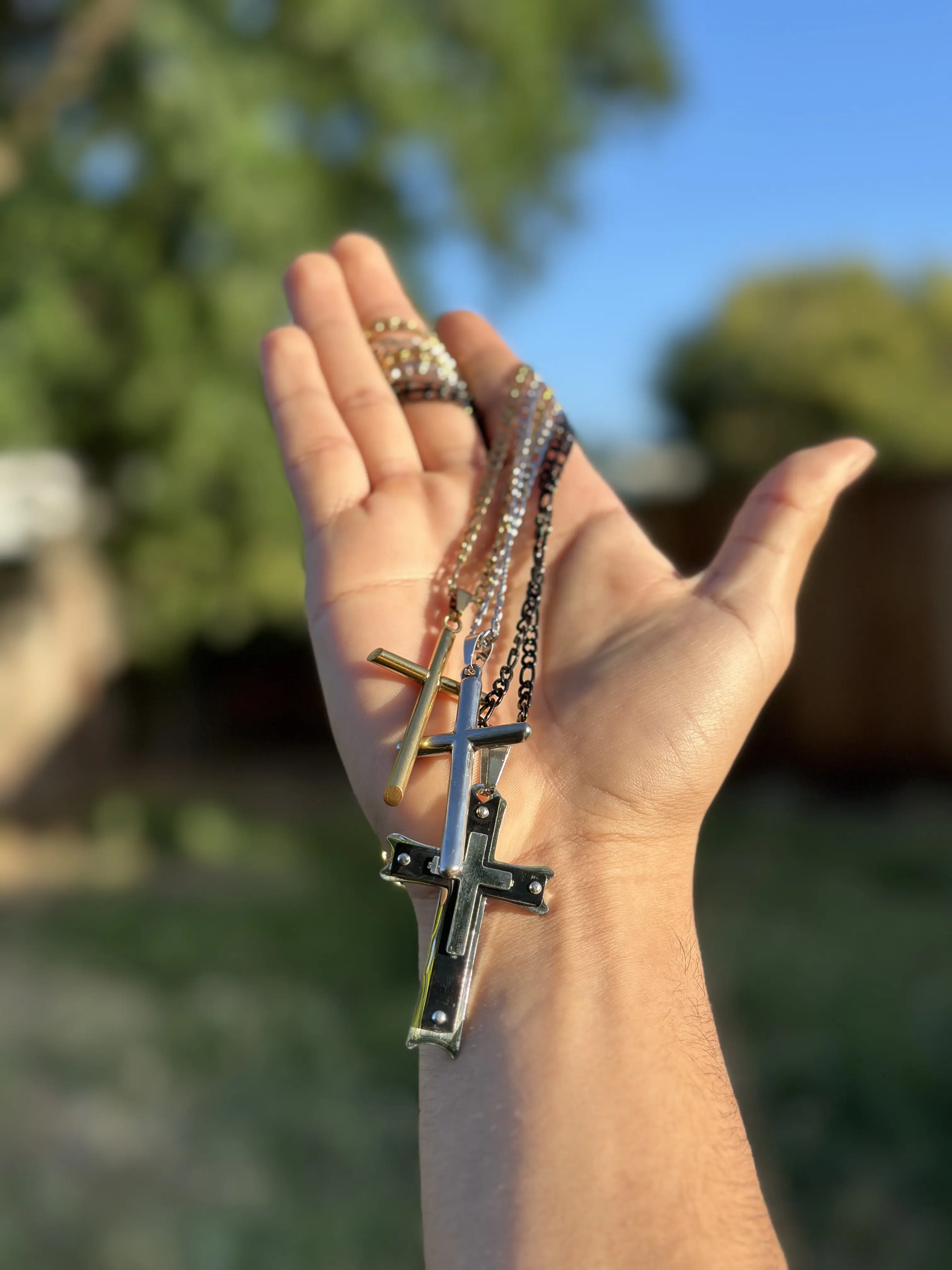 Stainless Steel Cross Necklace For Daily Use