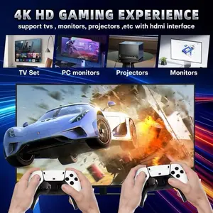 128G Game Stick M15 4K Video TV Game Console with Wireless Gamepads 128G 40000+ Classic Arcade Games HD Two-player Support TVs Monitors Projectors
