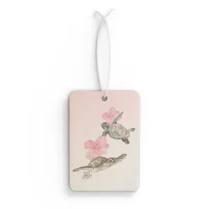 Rainbow Summer Pink Ocean Turtle And Flowers Freshie Cute Coquette Girl Car Air Freshener Hanging Car Decoration