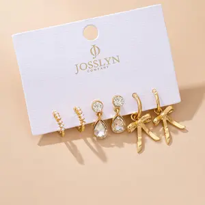 Bow Crystal Earring Trio