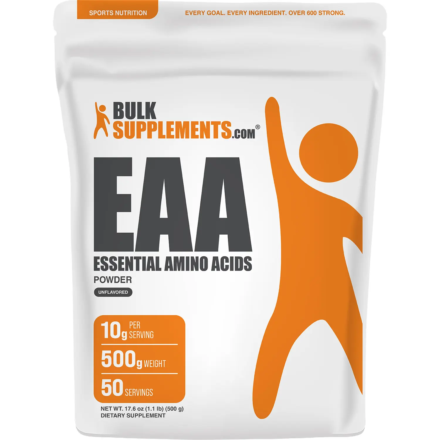 BulkSupplements - EAA Essential Amino Acids Powder - Digestive Support - Metabolism - 500g - 10g per Serving