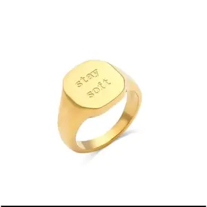 Stay Soft 18K Gold Plated Ring Stainless Steel, Tarnish Free